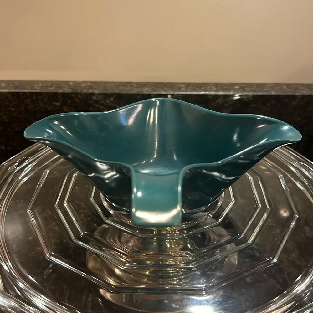 VTG MCM Melmac Melamine Green Gravy Boat